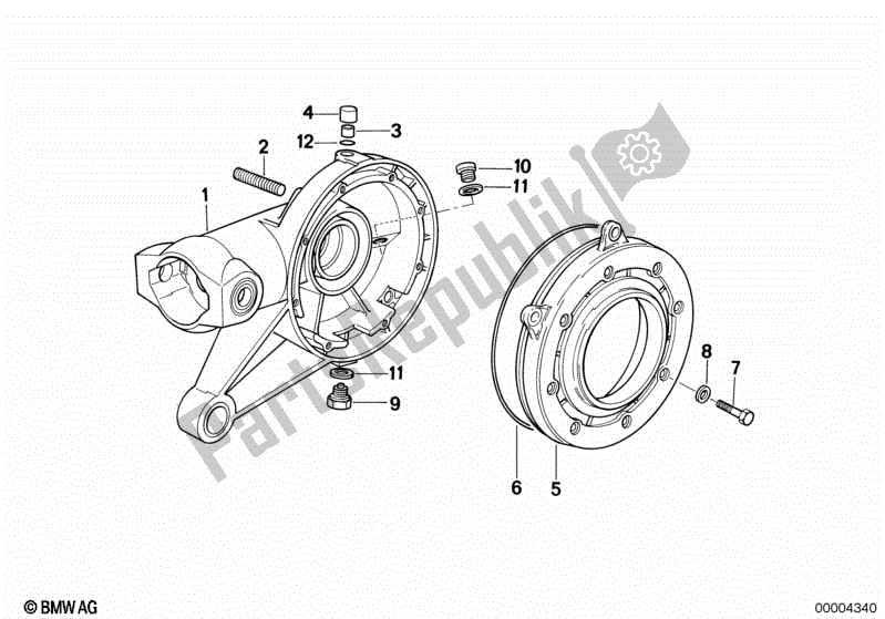 Todas las partes para Carcasa Diferencial / Tapa De Carcasa de BMW K 100 RS  89V1 1000 1990 - 1992