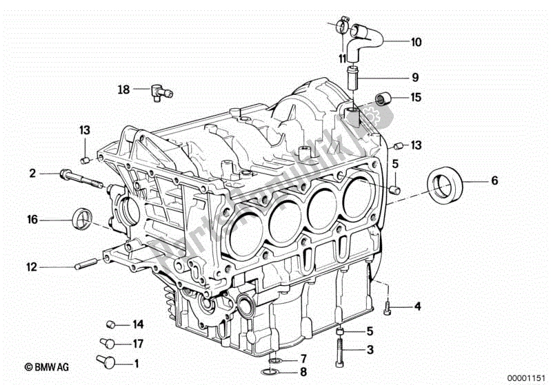 Todas las partes para Piezas De Montaje Del Bloque De Motor de BMW K 100 RS  89V1 1000 1990 - 1992