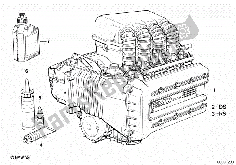 Alle onderdelen voor de Motor van de BMW K 100 RS  89V1 1000 1990 - 1992