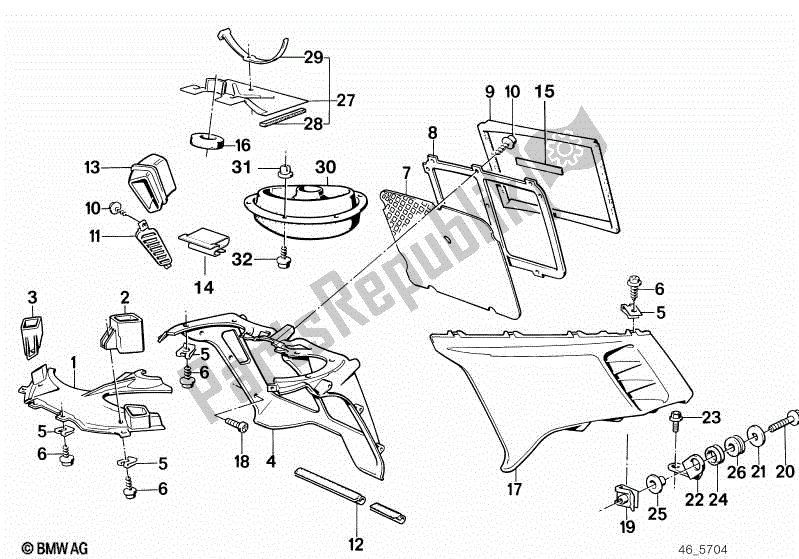 Todas las partes para Sección Lateral Del Carenado / Parte Central de BMW K 100 RS  89V1 1000 1990 - 1992