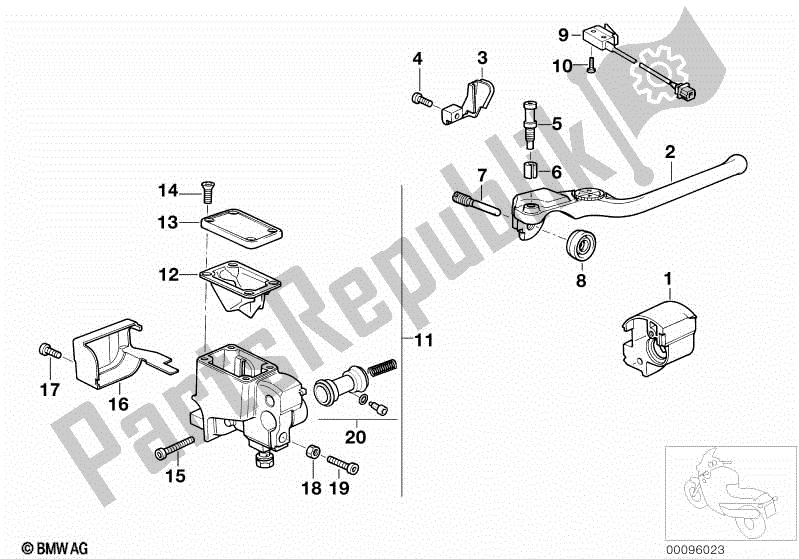 Todas las partes para Unidad De Manija Derecha / Piezas Individuales de BMW K 100 RS  89V1 1000 1990 - 1992