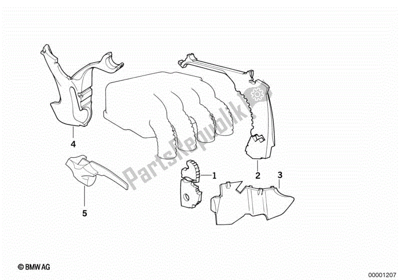 Alle onderdelen voor de Hitte Screening, Motor van de BMW K 100 RS  89V1 1000 1990 - 1992