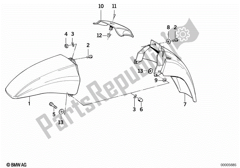 Todas las partes para Guardabarros Delantero de BMW K 100 RS  89V1 1000 1990 - 1992