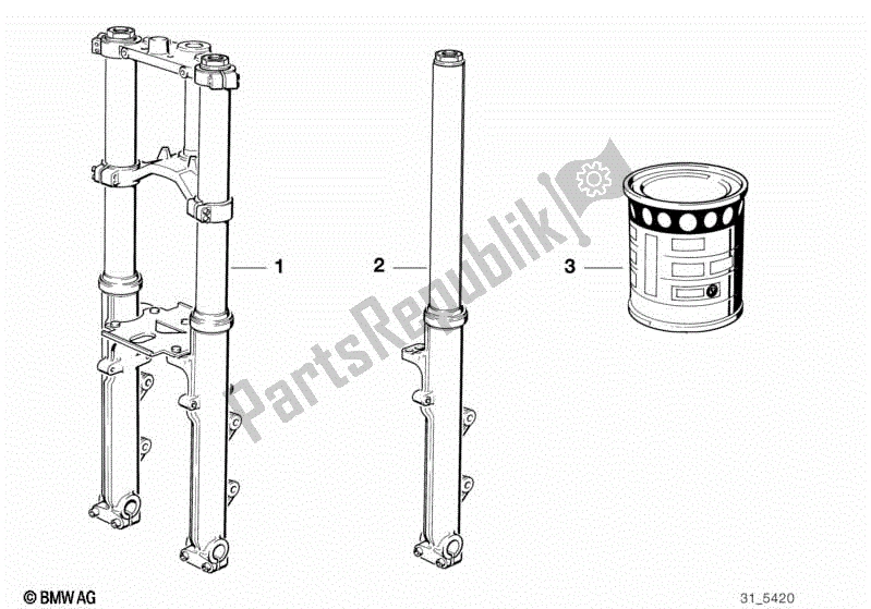 Todas las partes para Tenedor-telescopio de BMW K 100 RS  89V1 1000 1990 - 1992