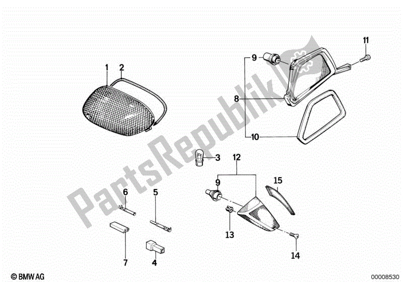 Alle onderdelen voor de Richtingaanwijzer van de BMW K 100 RS  89V1 1000 1990 - 1992