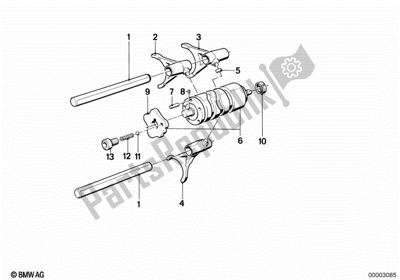 All parts for the 5-speed Transmission - Gearshift of the BMW K 100 RT  589 1000 1984 - 1988