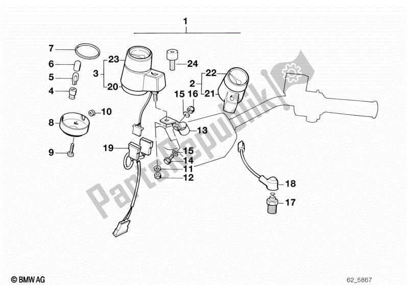 Todas las partes para Instrumentos Adicionales de BMW K 100 RT  589 1000 1984 - 1988