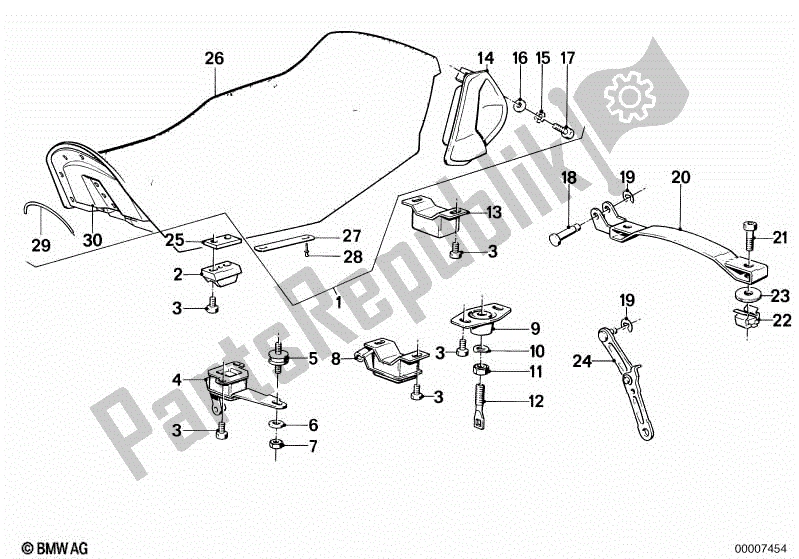 All parts for the Bench Seat of the BMW K 100 RT  589 1000 1984 - 1988