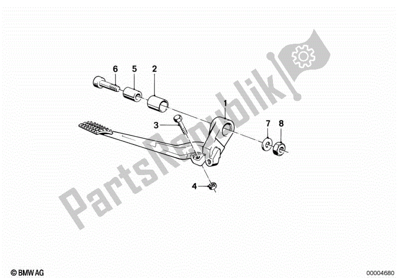 All parts for the Brake Pedal of the BMW K 100 RT  589 1000 1984 - 1988