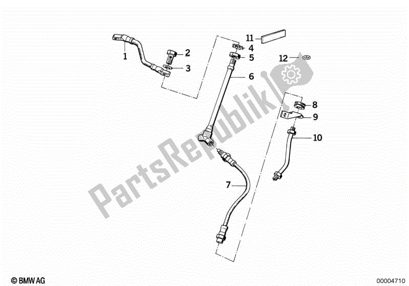 All parts for the Brake Pipe, Front of the BMW K 100 RT  589 1000 1984 - 1988