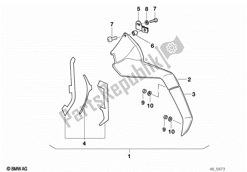 All parts for the Comfort Spoiler Modification Kit of the BMW K 100 RT  589 1000 1984 - 1988