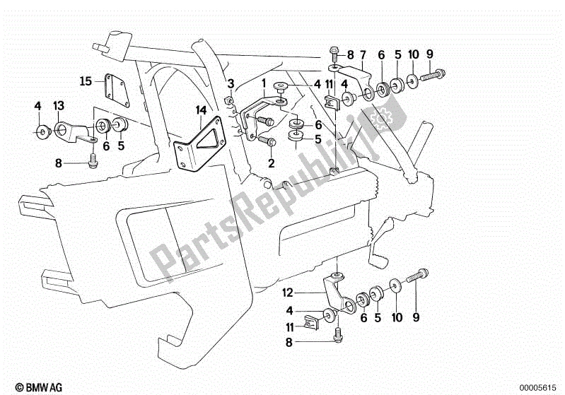 All parts for the Fairing Bracket of the BMW K 100 RT  589 1000 1984 - 1988