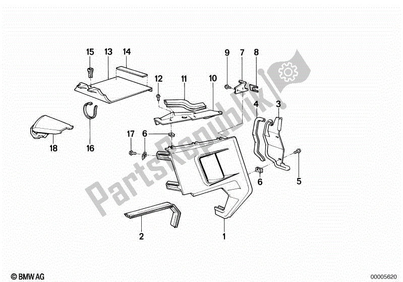 All parts for the Fairing Side Section of the BMW K 100 RT  589 1000 1984 - 1988