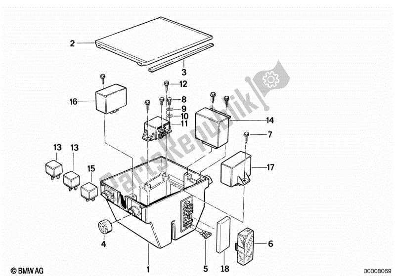 Todas las partes para Caja De Fusibles de BMW K 100 RT  589 1000 1984 - 1988