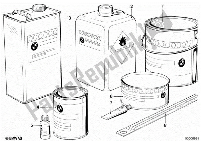 All parts for the Ground Filler/filler/accessories of the BMW K 100 RT  589 1000 1984 - 1988