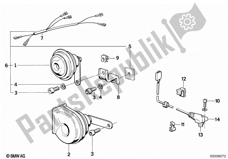 All parts for the Horn, Pulse Generator Speedometer of the BMW K 100 RT  589 1000 1984 - 1988