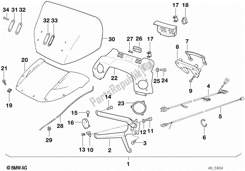 Todas las partes para Instalación De Parabrisas de BMW K 100 RT  589 1000 1984 - 1988