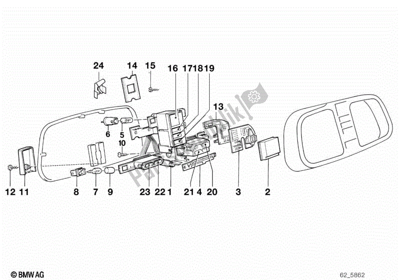 All parts for the Instruments Combinat-. Single Components of the BMW K 100 RT  589 1000 1984 - 1988