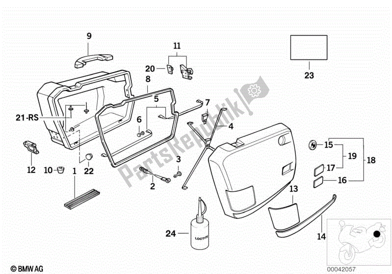 All parts for the Integral Case Single Parts of the BMW K 100 RT  589 1000 1984 - 1988