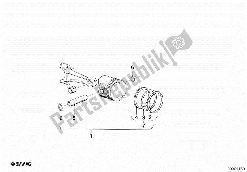 Todas las partes para Pistón de BMW K 100 RT  589 1000 1984 - 1988