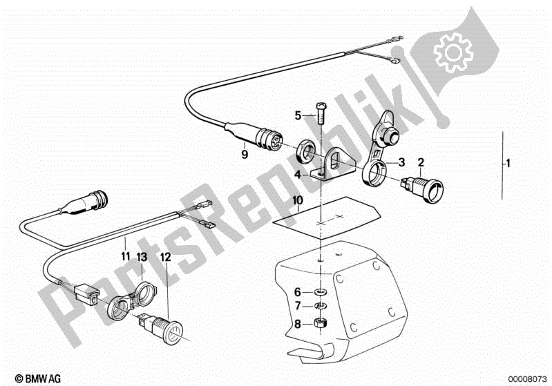 All parts for the Retrofit Kit, Socket of the BMW K 100 RT  589 1000 1984 - 1988