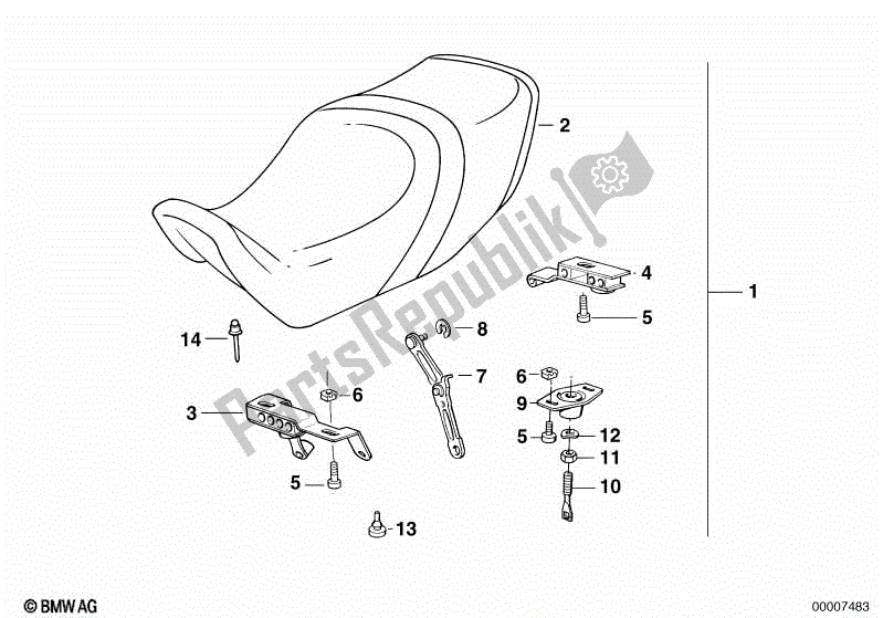 Wszystkie części do Siod? O Podwójne Siedzenie BMW K 100 RT  589 1000 1984 - 1988