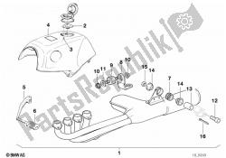 conjunto, peças de montagem, sistema de exaustão