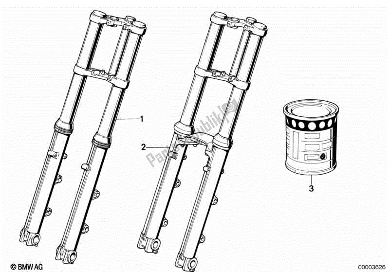 All parts for the Telescope-fork of the BMW K 100 RT  589 1000 1984 - 1988