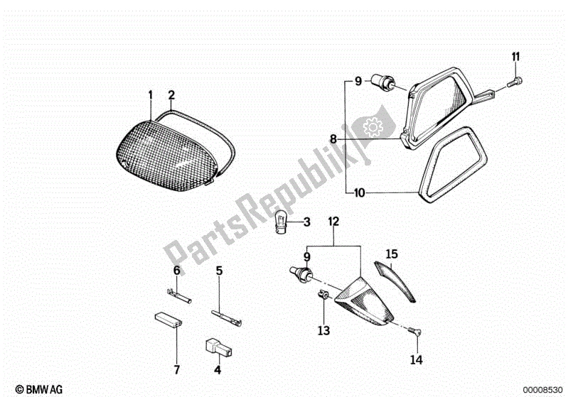 All parts for the Turn Indicator of the BMW K 100 RT  589 1000 1984 - 1988