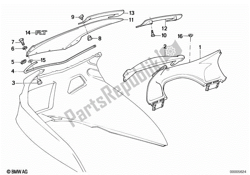 Todas las partes para Parabrisas / Piezas De Montaje de BMW K 100 RT  589 1000 1984 - 1988