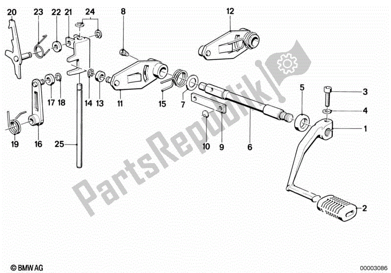 All parts for the 5-speed Transmission Shifting Parts of the BMW K 1100 LT 89V2 1992 - 1997