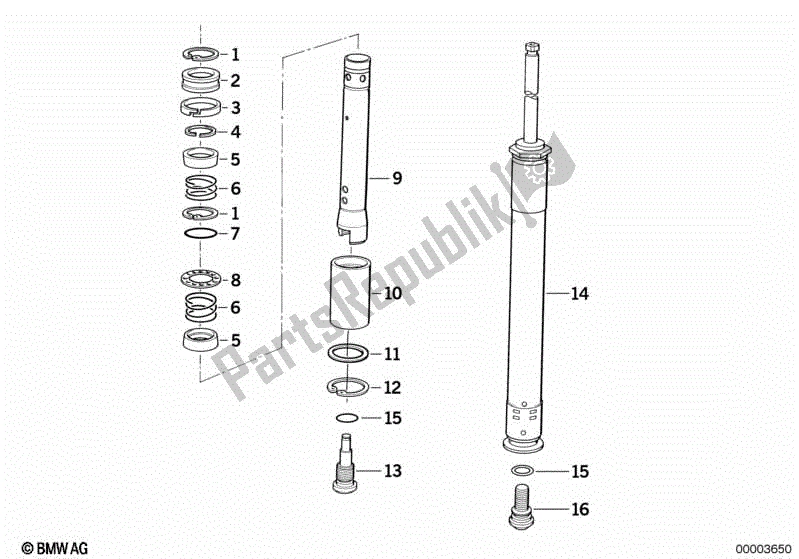 All parts for the Absorber of the BMW K 1100 LT 89V2 1992 - 1997