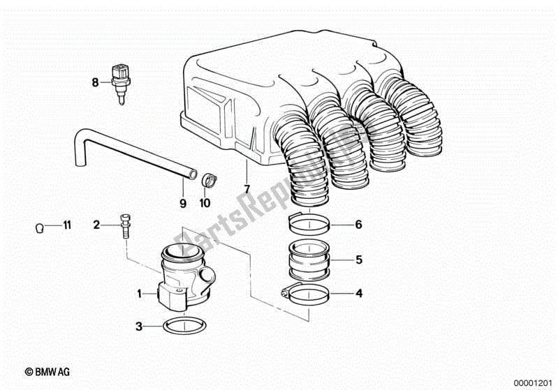 Todas las partes para Colector De Aire / Colector De Entrada de BMW K 1100 LT 89V2 1992 - 1997