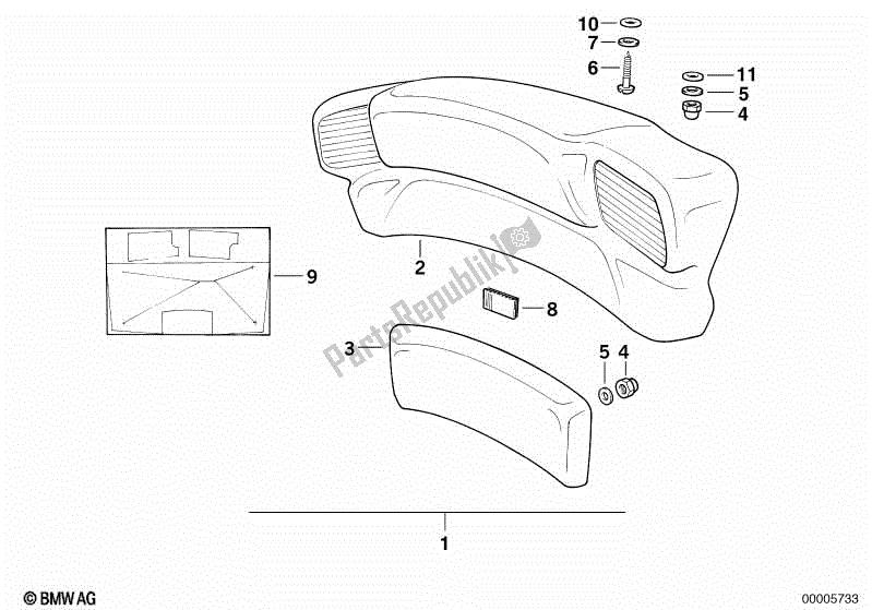 Todas las partes para Respaldo de BMW K 1100 LT 89V2 1992 - 1997