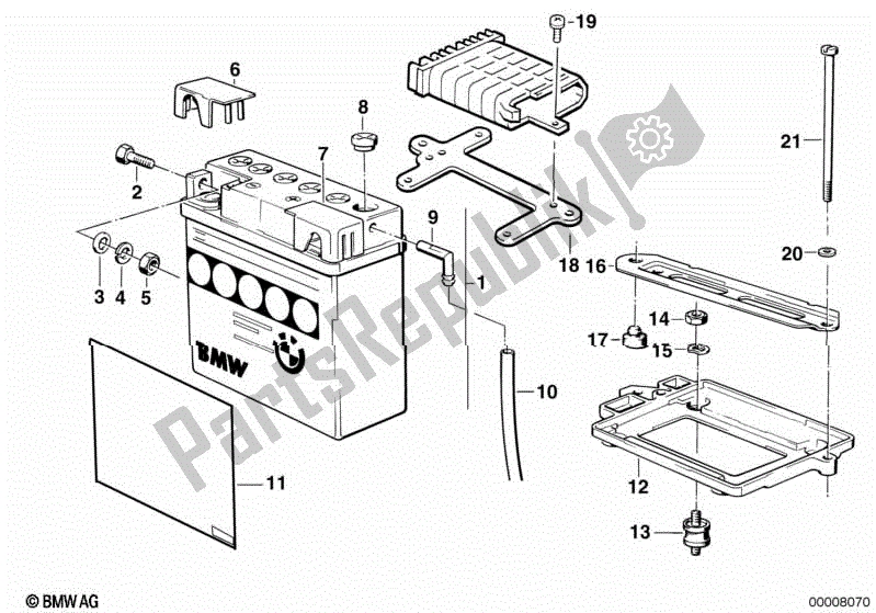 All parts for the Battery of the BMW K 1100 LT 89V2 1992 - 1997