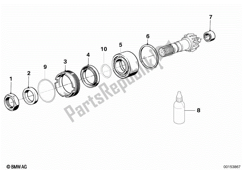 All parts for the Bevel Gear And Spacer Rings of the BMW K 1100 LT 89V2 1992 - 1997