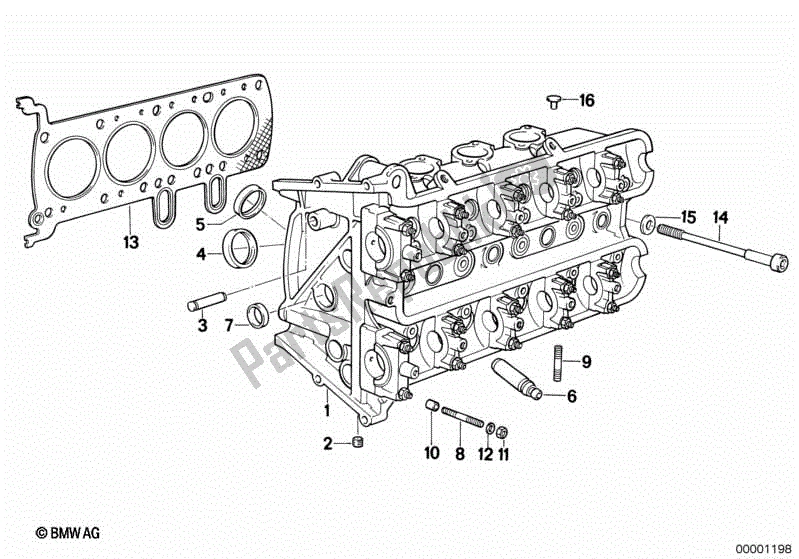 All parts for the Cylinder Head of the BMW K 1100 LT 89V2 1992 - 1997