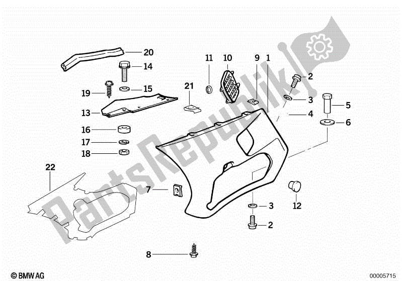 All parts for the Fairing Side Section of the BMW K 1100 LT 89V2 1992 - 1997