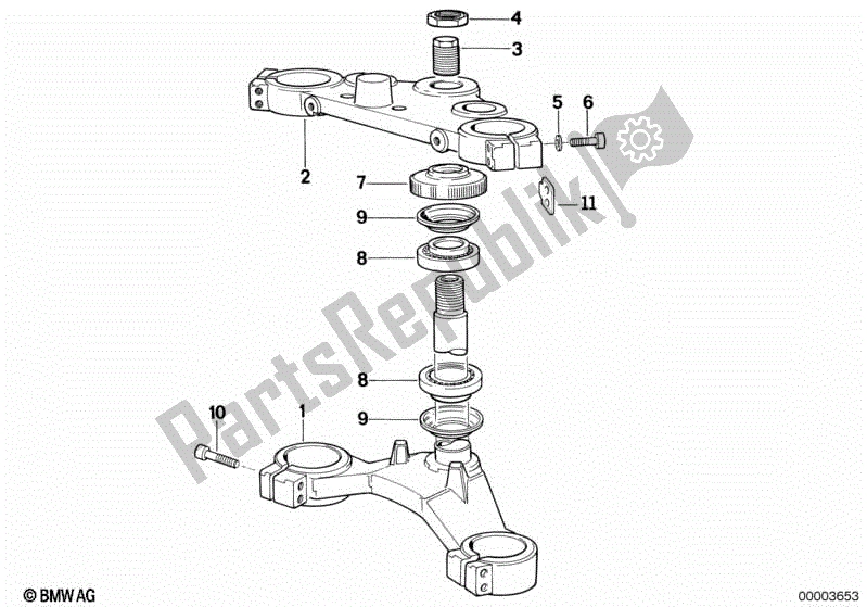 All parts for the Fork Brace, Bottom/top of the BMW K 1100 LT 89V2 1992 - 1997