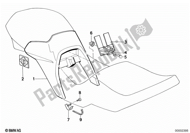 All parts for the Fuel Tank Cover of the BMW K 1100 LT 89V2 1992 - 1997