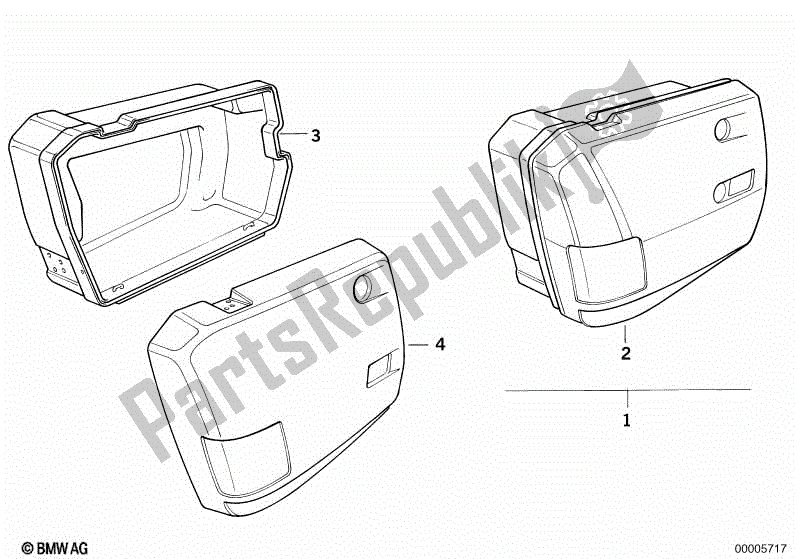 All parts for the Integral Case of the BMW K 1100 LT 89V2 1992 - 1997