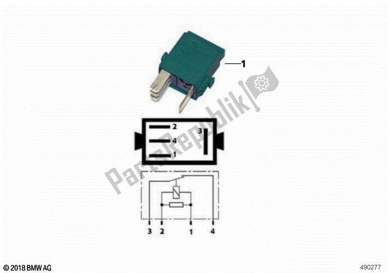 Todas las partes para Mini Relé, Abridor, Verde de BMW K 1100 LT 89V2 1992 - 1997