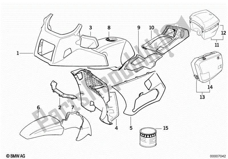 Todas las partes para Piezas Pintadas 682 Putrefacción de BMW K 1100 LT 89V2 1992 - 1997