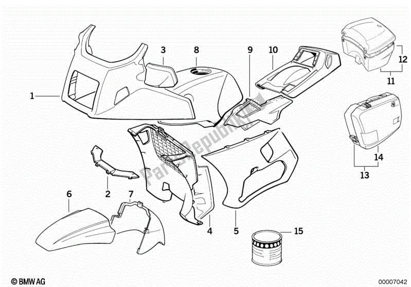 Todas las partes para Piezas Pintadas 690 Seidenblau de BMW K 1100 LT 89V2 1992 - 1997