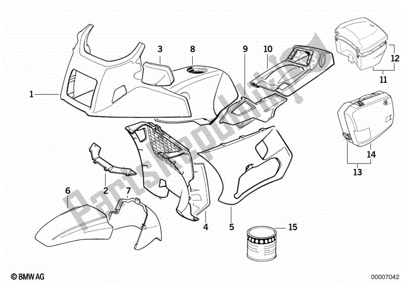 All parts for the Painted Parts 691 Astralblau of the BMW K 1100 LT 89V2 1992 - 1997