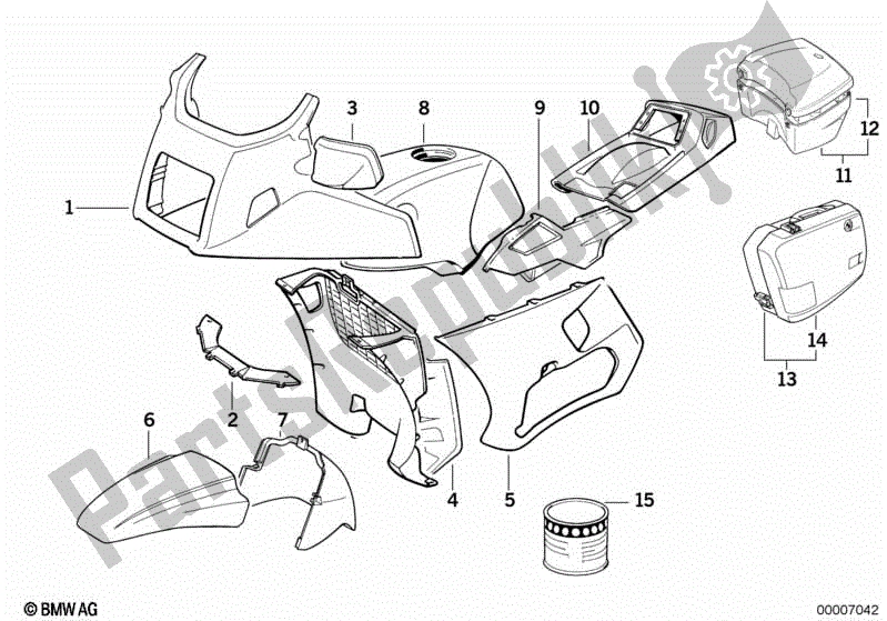 All parts for the Painted Parts 704 Graphit of the BMW K 1100 LT 89V2 1992 - 1997