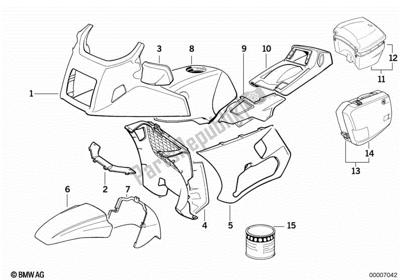 All parts for the Painted Parts 721 Aspen-si/nacht-sw of the BMW K 1100 LT 89V2 1992 - 1997