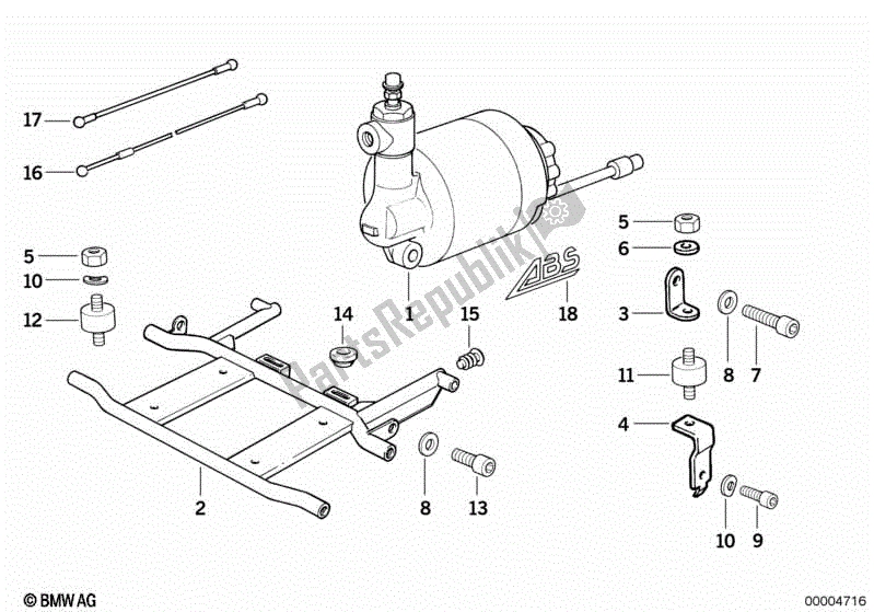 All parts for the Pressure Modulator Abs I of the BMW K 1100 LT 89V2 1992 - 1997