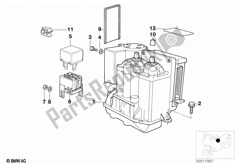 Todas las partes para Modulador De Presión Abs de BMW K 1100 LT 89V2 1992 - 1997