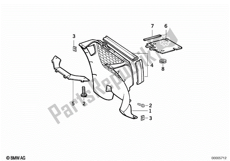 Todas las partes para Centro Del Panel De La Moldura Del Radiador de BMW K 1100 LT 89V2 1992 - 1997